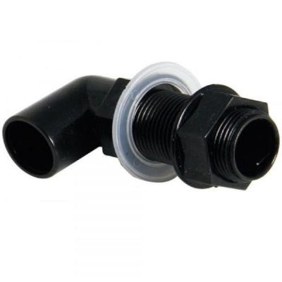 21.5mm Overflow Bent Tank Connector - Black