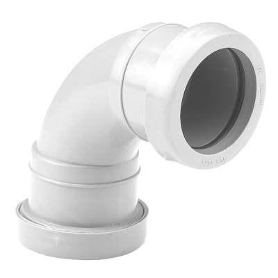 40mm PushFit Wastewater Swept Bend - White