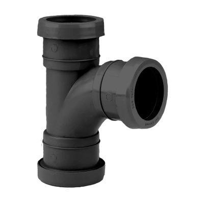 40mm PushFit Wastewater Swept Tee -  Black