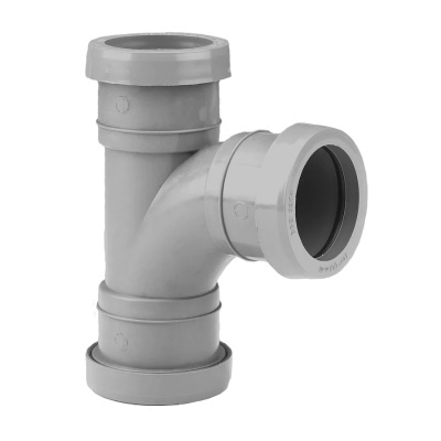 32mm PushFit Wastewater Swept Tee - Grey