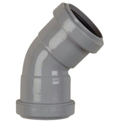 32mm PushFit Wastewater 45/135° Obtuse Bend- Grey