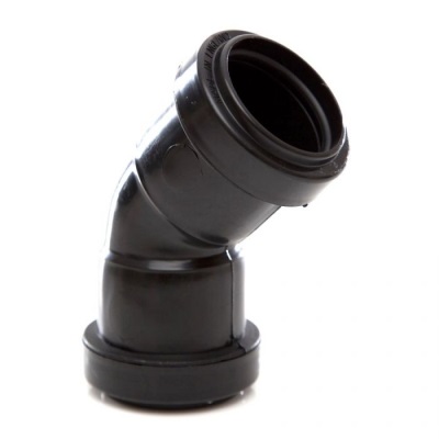 40mm PushFit Wastewater 45/135° Obtuse Bend- Black