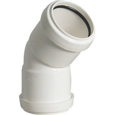 40mm PushFit Wastewater 45/135° Obtuse Bend- White