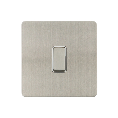 Thrion 1 Gang 2 Way 10AX Switch, Polished Chrome White Insert