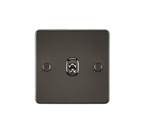 Flat Plate 10AX 1G Intermediate Toggle Switch - Gunmetal