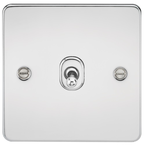 Flat Plate 10AX 1G Intermediate Toggle Switch - Polished Chrome