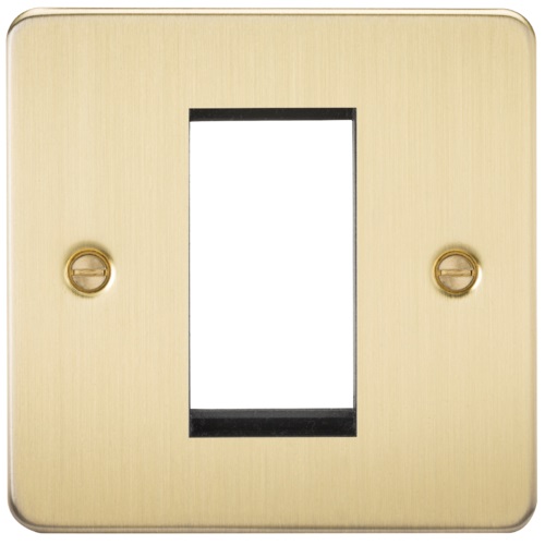 Flat Plate 1G Modular Faceplate - Brushed Brass