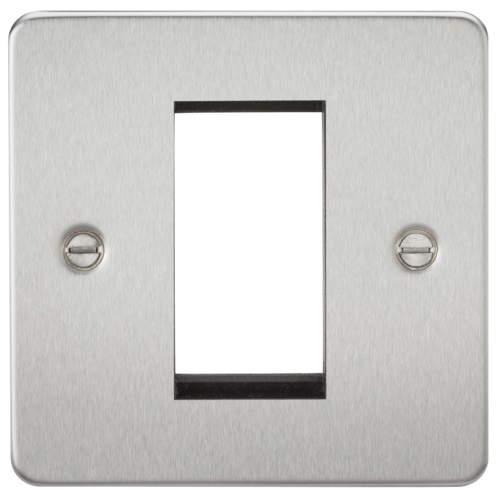 Flat Plate 1G Modular Faceplate - Brushed Chrome