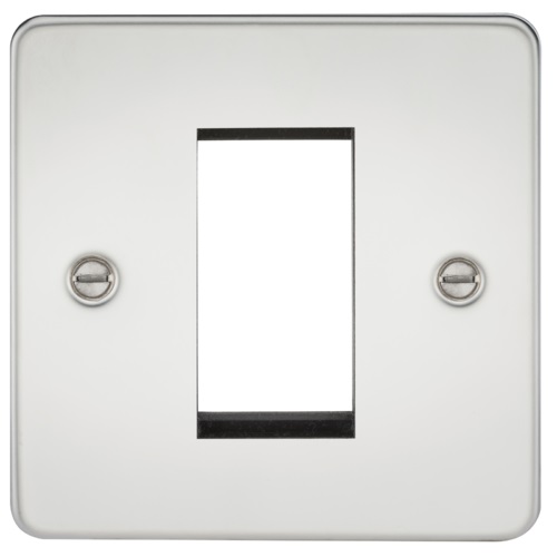 Flat Plate 1G Modular Faceplate - Polished Chrome