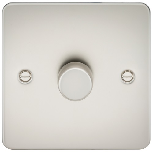 Flat Plate 1G 2 way 10-200W (5-150W LED) trailing edge dimmer - Pearl