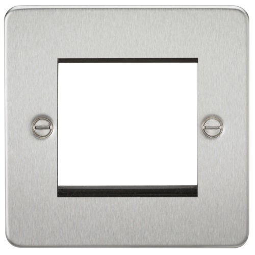 Flat Plate 2G modular faceplate - brushed chrome