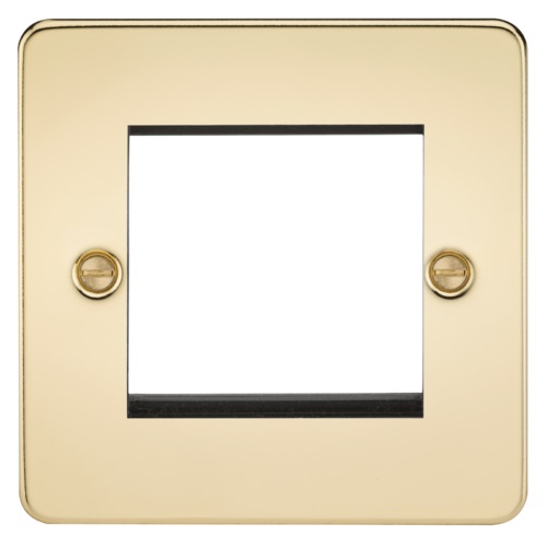 Flat Plate 2G modular faceplate - polished brass