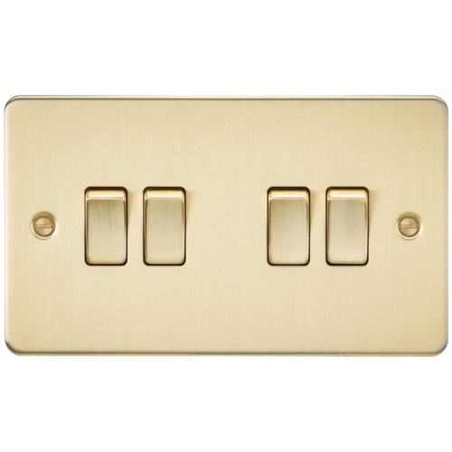 Flat Plate 10AX 4G 2-way switch - brushed brass