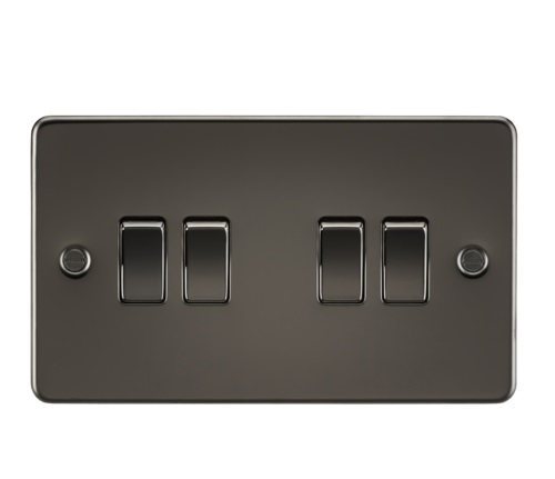 Flat Plate 10AX 4G 2-way switch - gunmetal