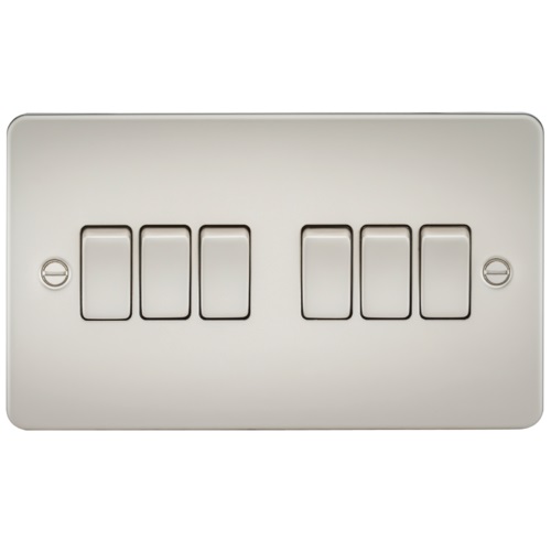 Flat Plate 10AX 6G 2-way switch - pearl