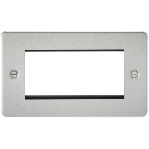 Flat Plate 4G modular faceplate - brushed chrome