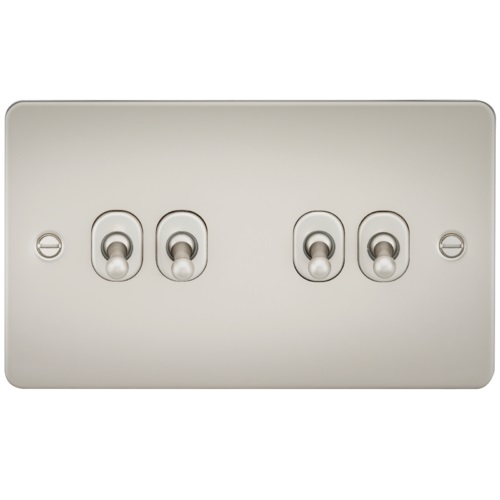 Flat Plate 10AX 4G 2-way toggle switch - pearl