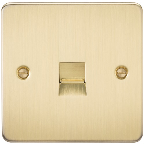 Flat Plate Telephone master socket -brushed brass