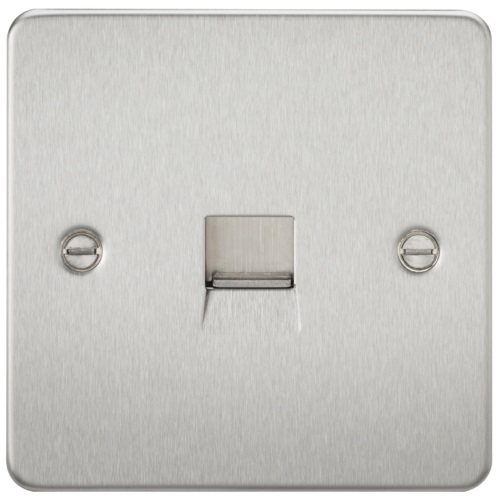 Flat Plate Telephone master socket - brushed chrome