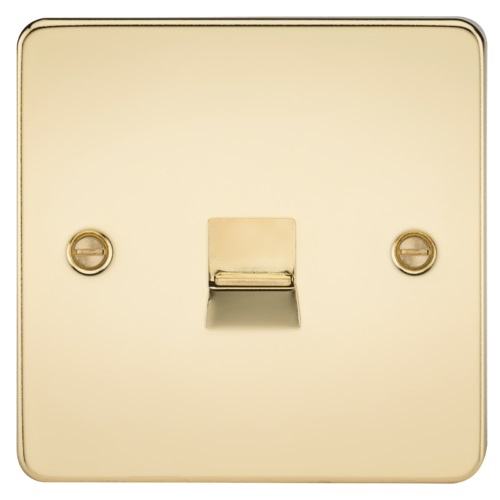 Flat Plate Telephone master socket - polished brass