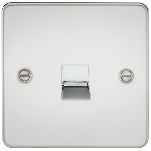 Flat Plate Telephone master socket - polished chrome