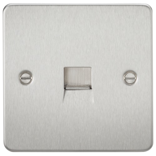 Flat Plate Telephone extension socket - brushed chrome