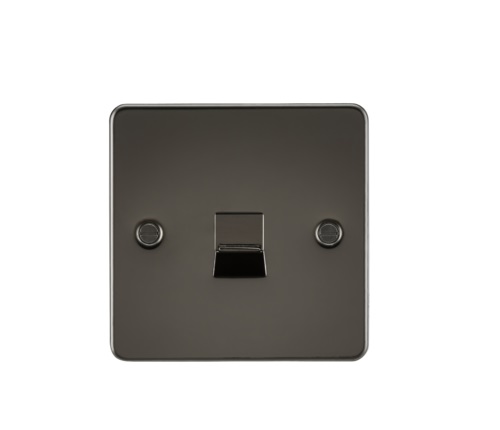 Flat Plate Telephone extension socket - gunmetal