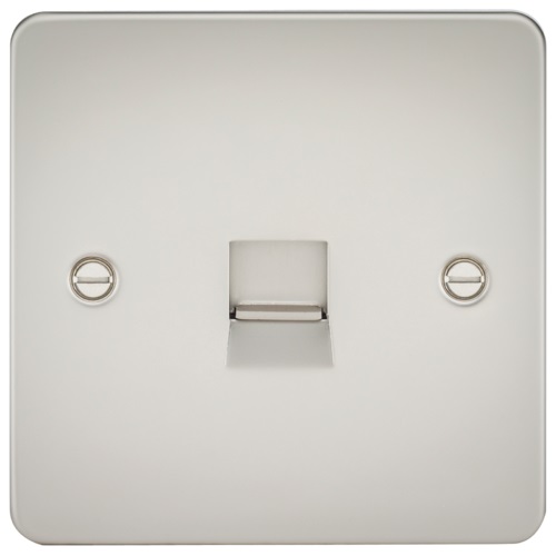 Flat Plate Telephone extension socket - pearl