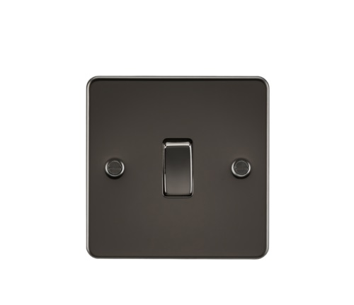 Flat Plate 20A 1G DP switch - gunmetal