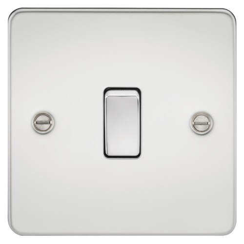 Flat Plate 20A 1G DP switch - polished chrome