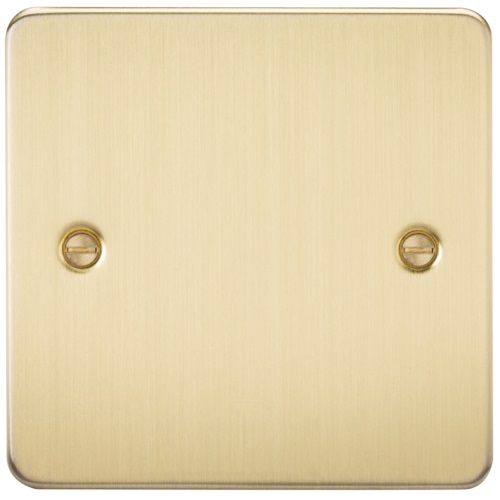 Flat Plate 1G blanking plate - brushed brass