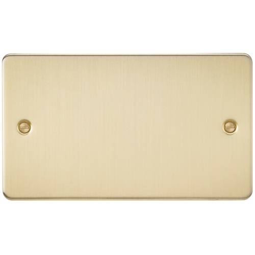 Flat Plate 2G blanking plate - brushed brass