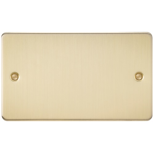 Flat Plate 2G blanking plate - brushed brass