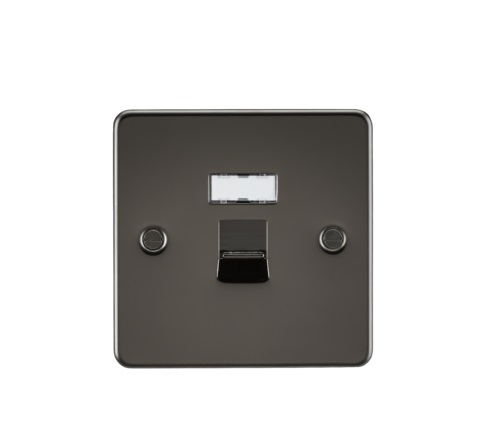 Flat Plate RJ45 network outlet - gunmetal