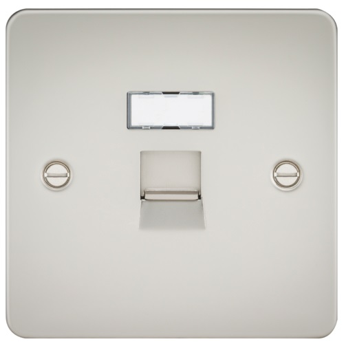 Flat Plate RJ45 network outlet - pearl