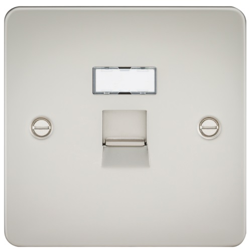 Flat Plate RJ45 network outlet - pearl