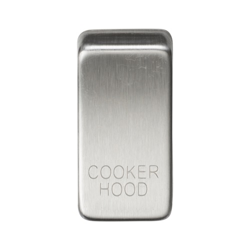 Switch cover "marked COOKER HOOD" - brushed chrome