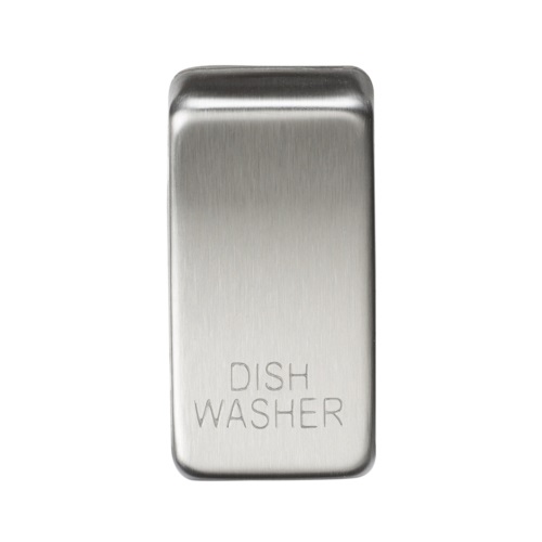 Switch cover "marked DISHWASHER" - brushed chrome