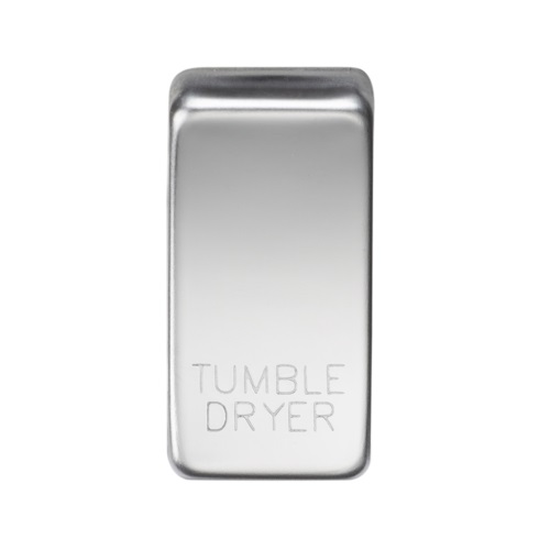 Switch cover "marked TUMBLE DRYER" - polished chrome