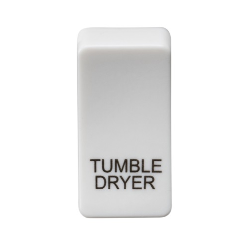 Switch cover marked TUMBLE DRYER - white