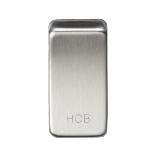 Switch cover "marked HOB" - brushed chrome