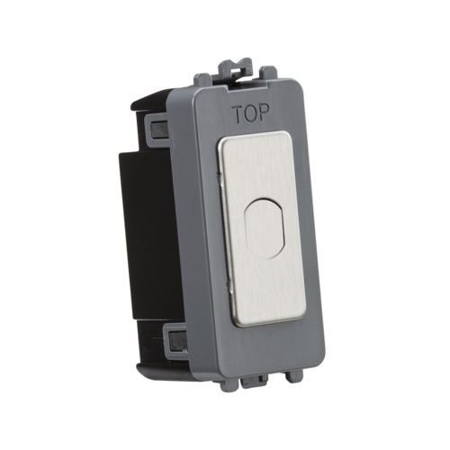 1G 1-way 10-200W (10-100W LED) trailing edge dimmer (Press Type) - brushed chrome