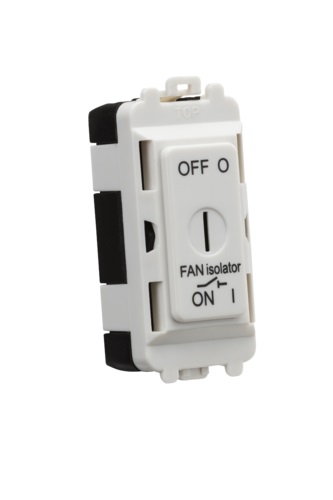 10A Fan Isolator Key Switch Module - White