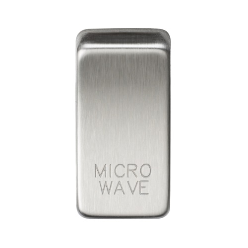 Switch cover "marked MICROWAVE" - brushed chrome
