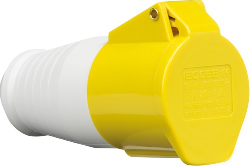 Yellow 110V IP44 16A Connector 2P+E