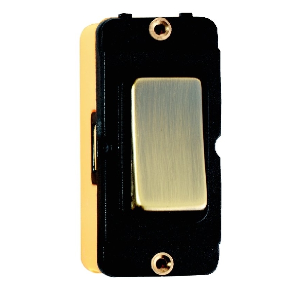 Hamilton Grid-IT 20AX 2 Way Rocker Module [Antique Brass/Black]