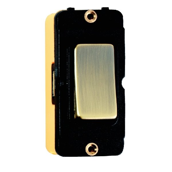 Hamilton Grid-IT 10AX 2 Way Rocker Module Antique Brass/Black