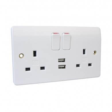 MK K2743WHI Socket 2G Swd DP USB 13A