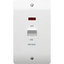 MK Logic Plus 50A DP 2 Gang Vertical Switch with Neon [White]