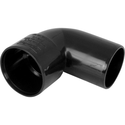 50mm PVC Wastewater  90° Spigot Bend - Black